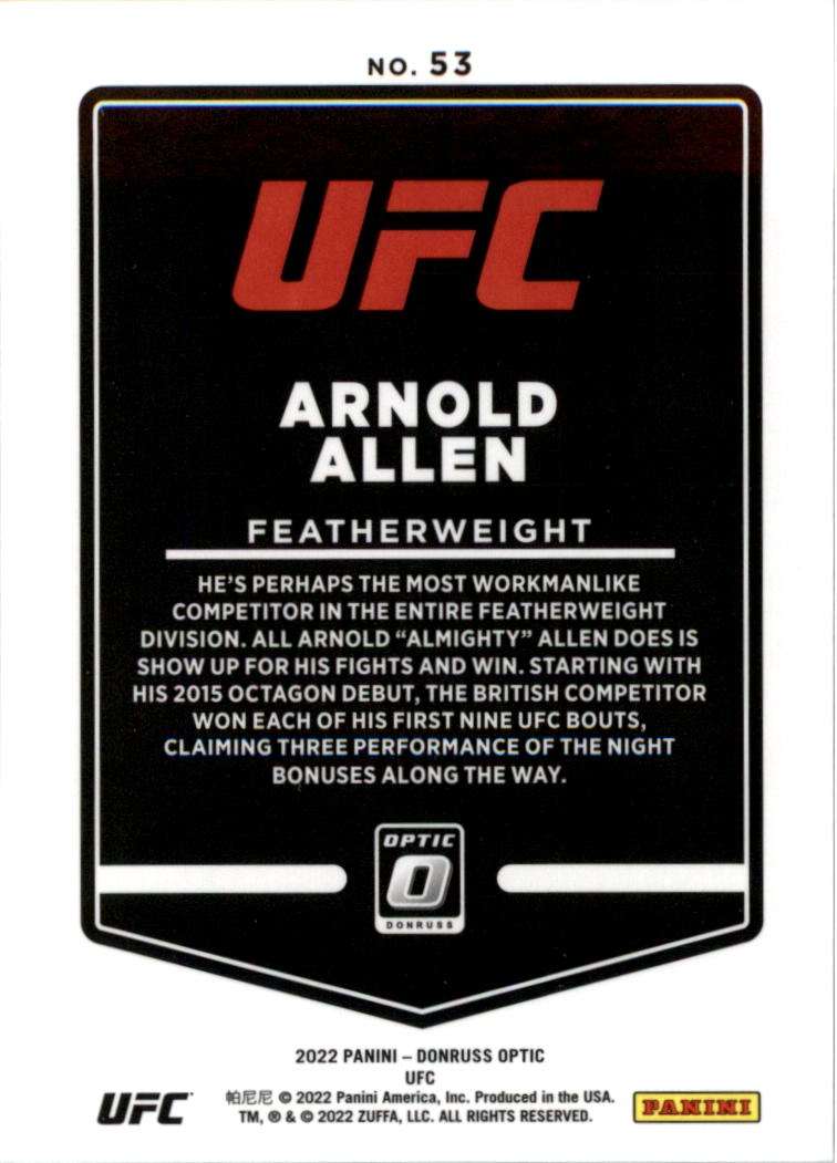 2022 Donruss Optic UFC Trading Cards Card Pick (Base) - Picture 107 of 235