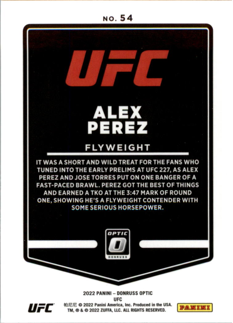 2022 Donruss Optic UFC Trading Cards Card Pick (Base) - Picture 109 of 235