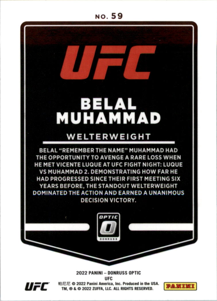 2022 Donruss Optic UFC Trading Cards Card Pick (Base) - Picture 119 of 235