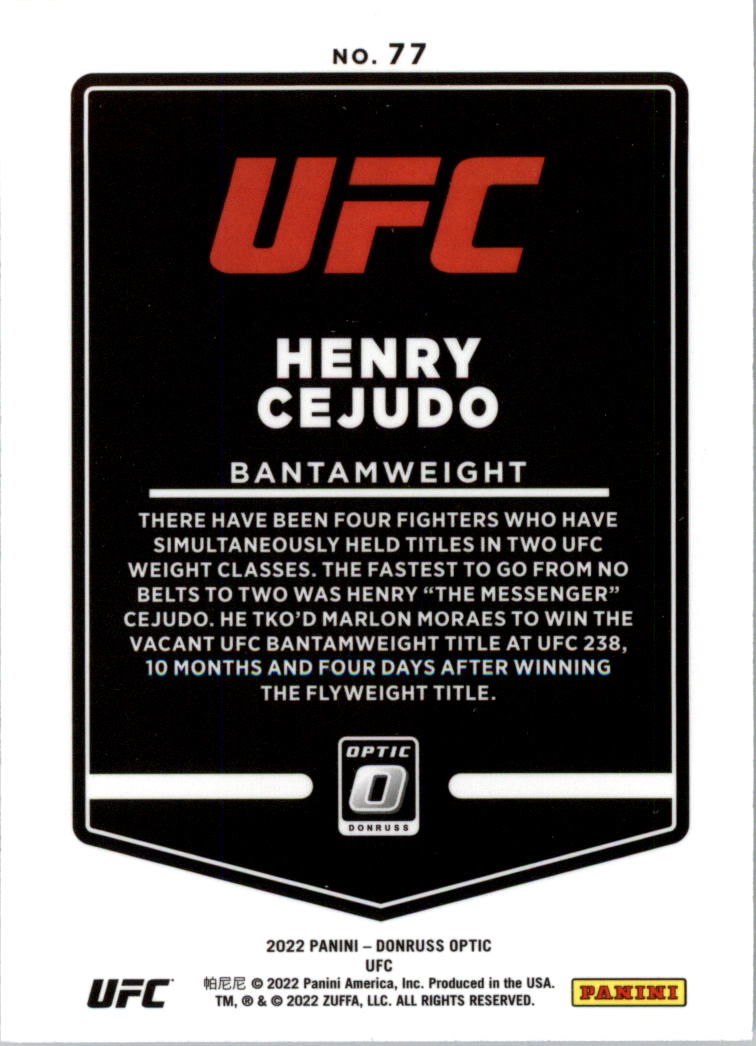 2022 Donruss Optic UFC Trading Cards Card Pick (Base) - Picture 155 of 235