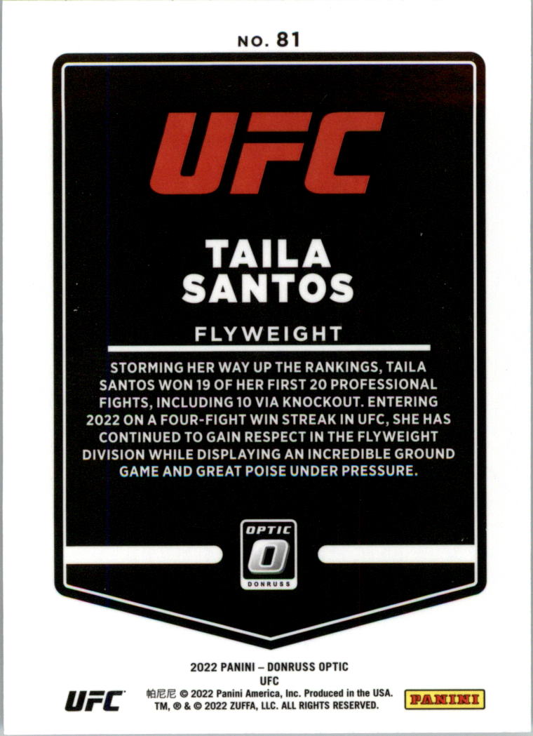 2022 Donruss Optic UFC Trading Cards Card Pick (Base) - Picture 163 of 235