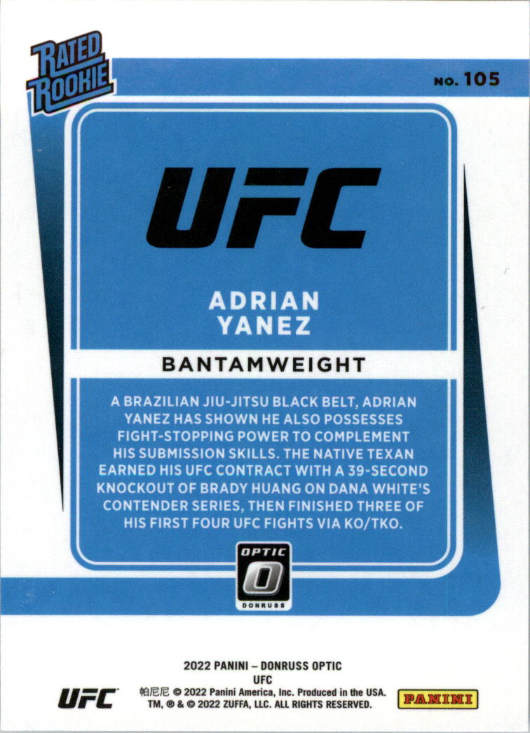 2022 Donruss Optic UFC Trading Cards Card Pick (Base) - Picture 211 of 235