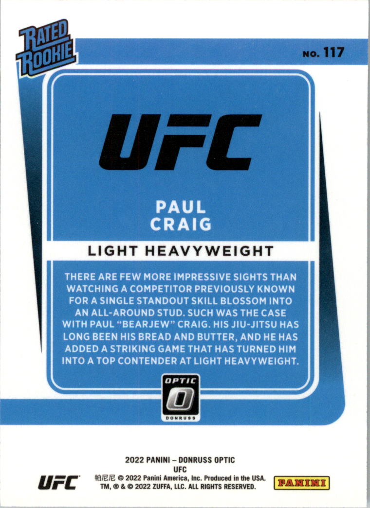 2022 Donruss Optic UFC Trading Cards Card Pick (Base) - Picture 227 of 235