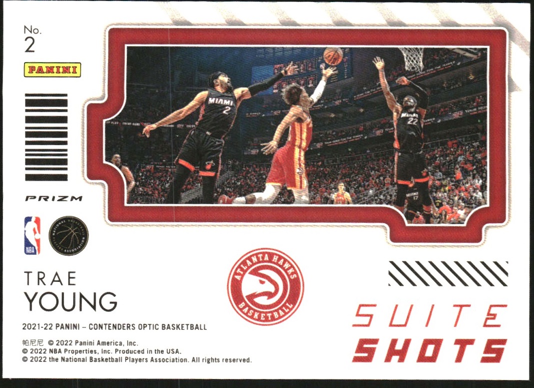 2021-22 Panini Contenders Optic Suite Shots #2 Trae Young
