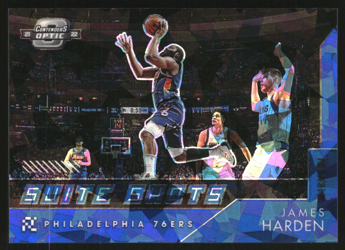 2021-22 Panini Contenders Optic Suite Shots Blue Cracked Ice #4 James Harden