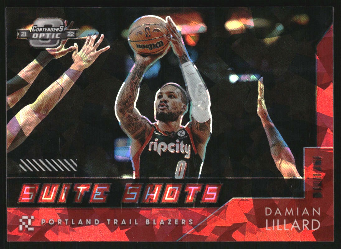 2021-22 Panini Contenders Optic Suite Shots Red Cracked Ice #5 Damian Lillard