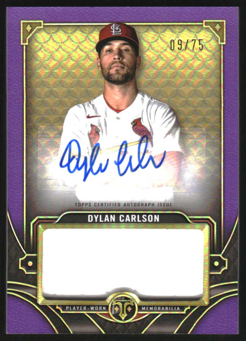 2022 Topps Triple Threads Single Jumbo Relic Autographs Amethyst #ASJRDC Dylan Carlson