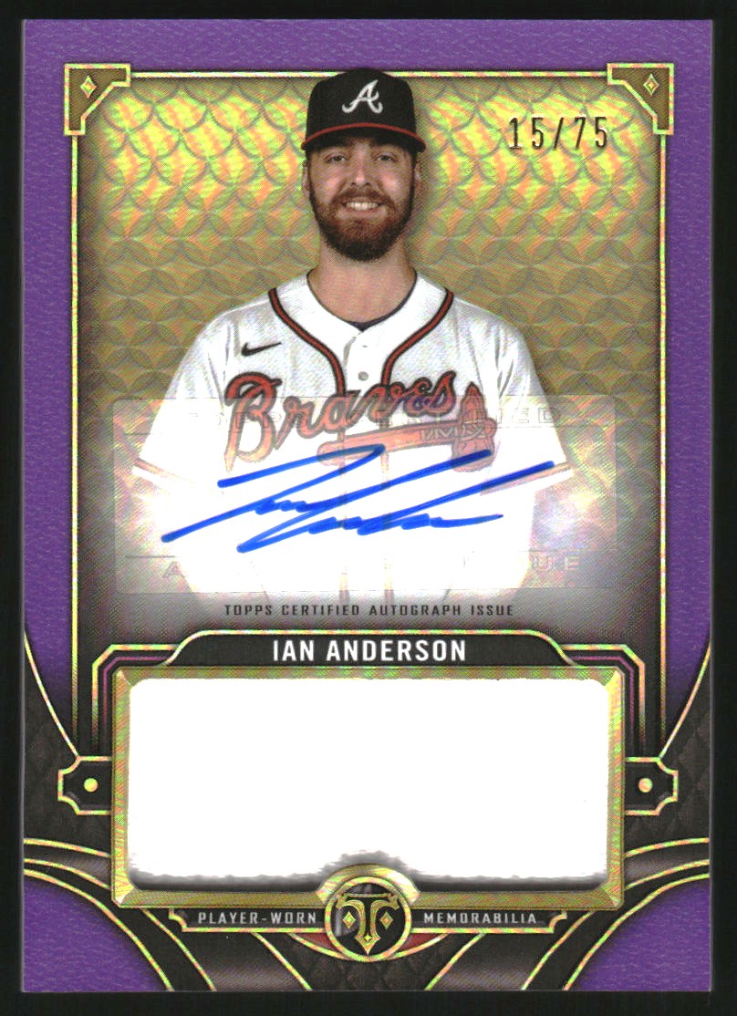 2022 Topps Triple Threads Single Jumbo Relic Autographs Amethyst #ASJRIA Ian Anderson