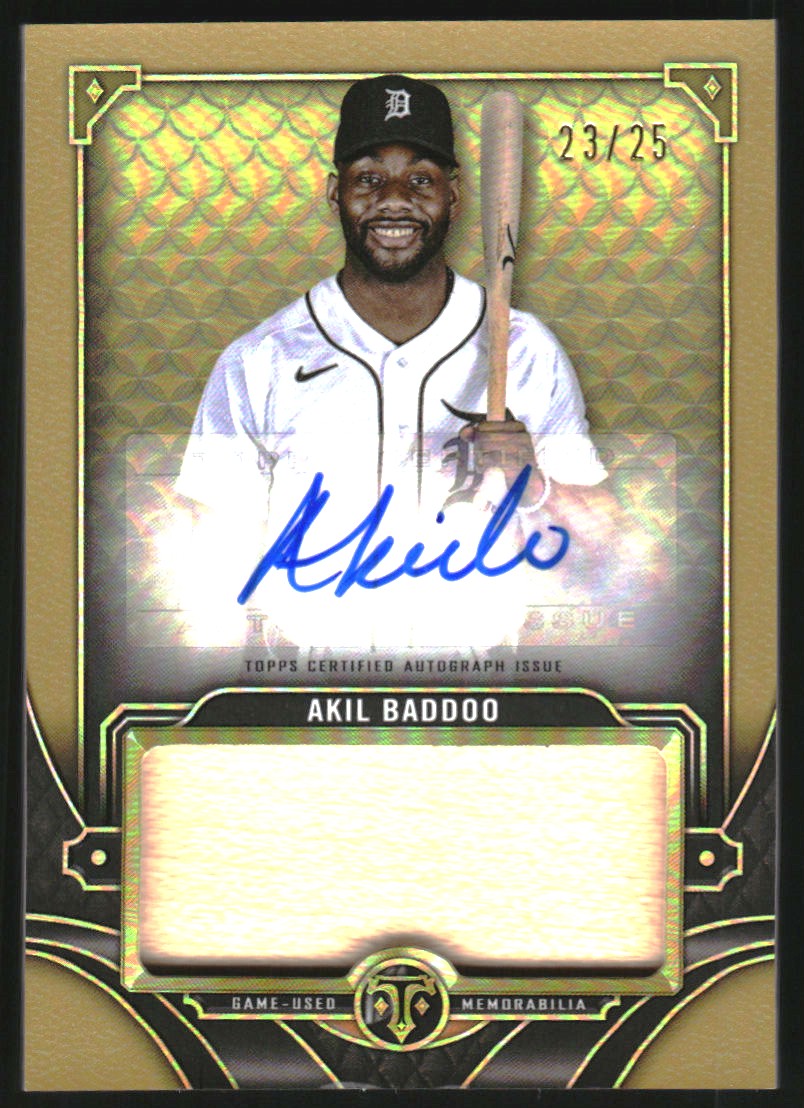 2022 Topps Triple Threads Single Jumbo Relic Autographs Gold #ASJRABA Akil Baddoo