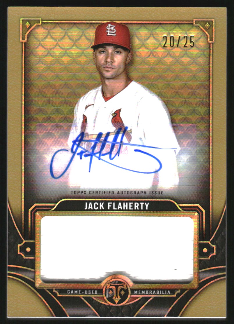 2022 Topps Triple Threads Single Jumbo Relic Autographs Gold #ASJRJF Jack Flaherty