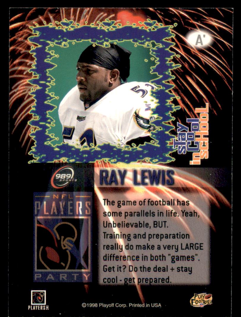 1999 NFLPA Super Bowl Player's Party #5 Ray Lewis back image