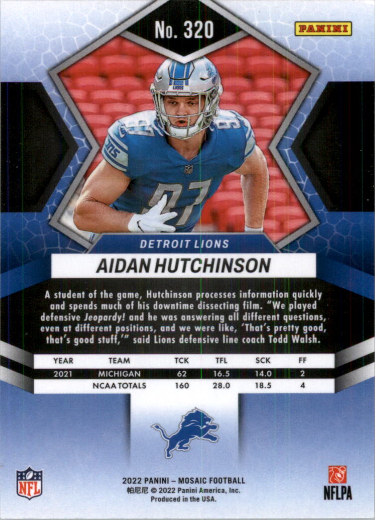 2022 Absolute #113 Aidan Hutchinson RC - NM-MT - Card Shack