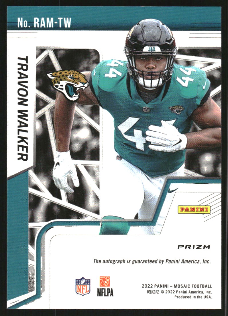 2022 Panini Mosaic Rookie Autographs Mosaic Choice Fusion Red and Yellow #33 Travon Walker