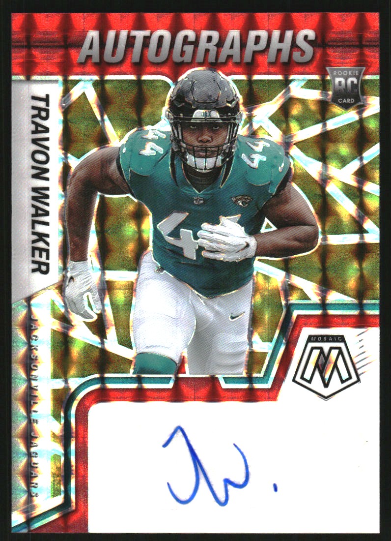 2022 Panini Mosaic Rookie Autographs Mosaic Choice Fusion Red and Yellow #33 Travon Walker