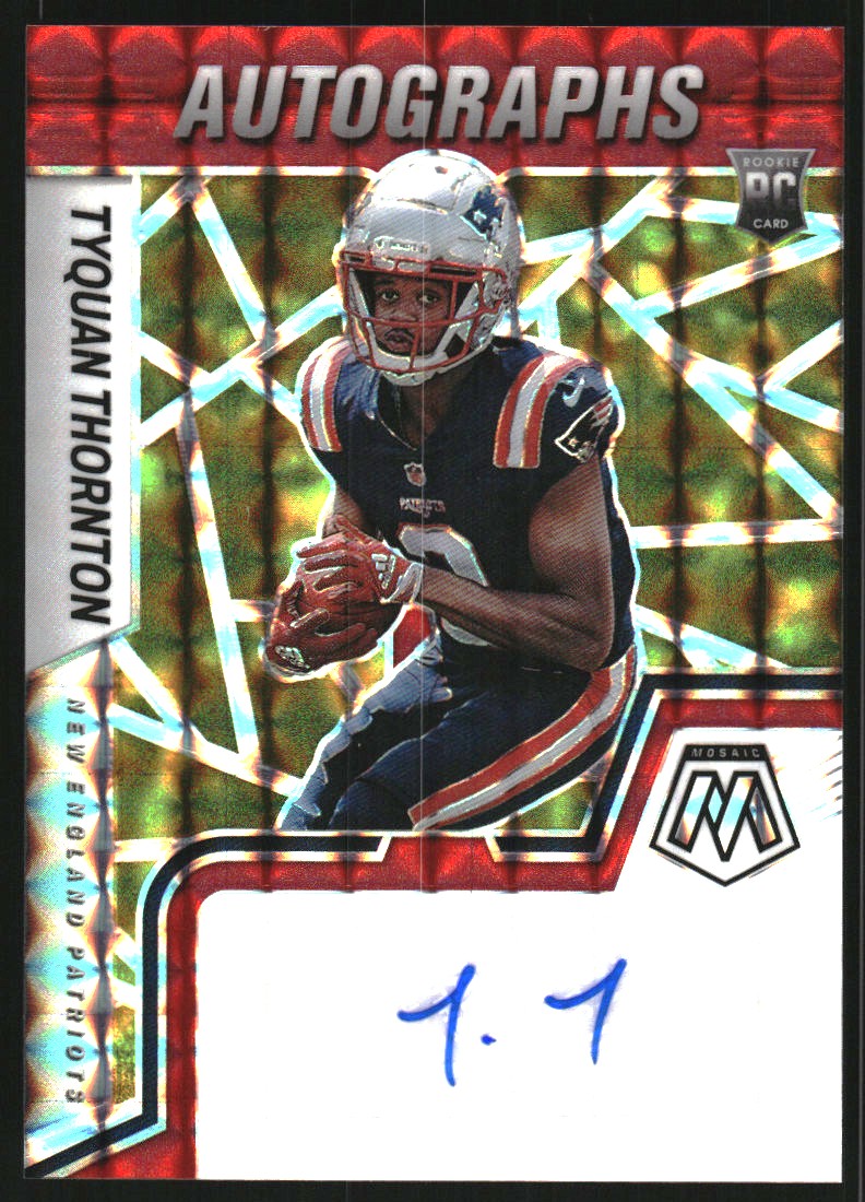 2022 Panini Mosaic Rookie Autographs Mosaic Choice Fusion Red and Yellow #36 Tyquan Thornton