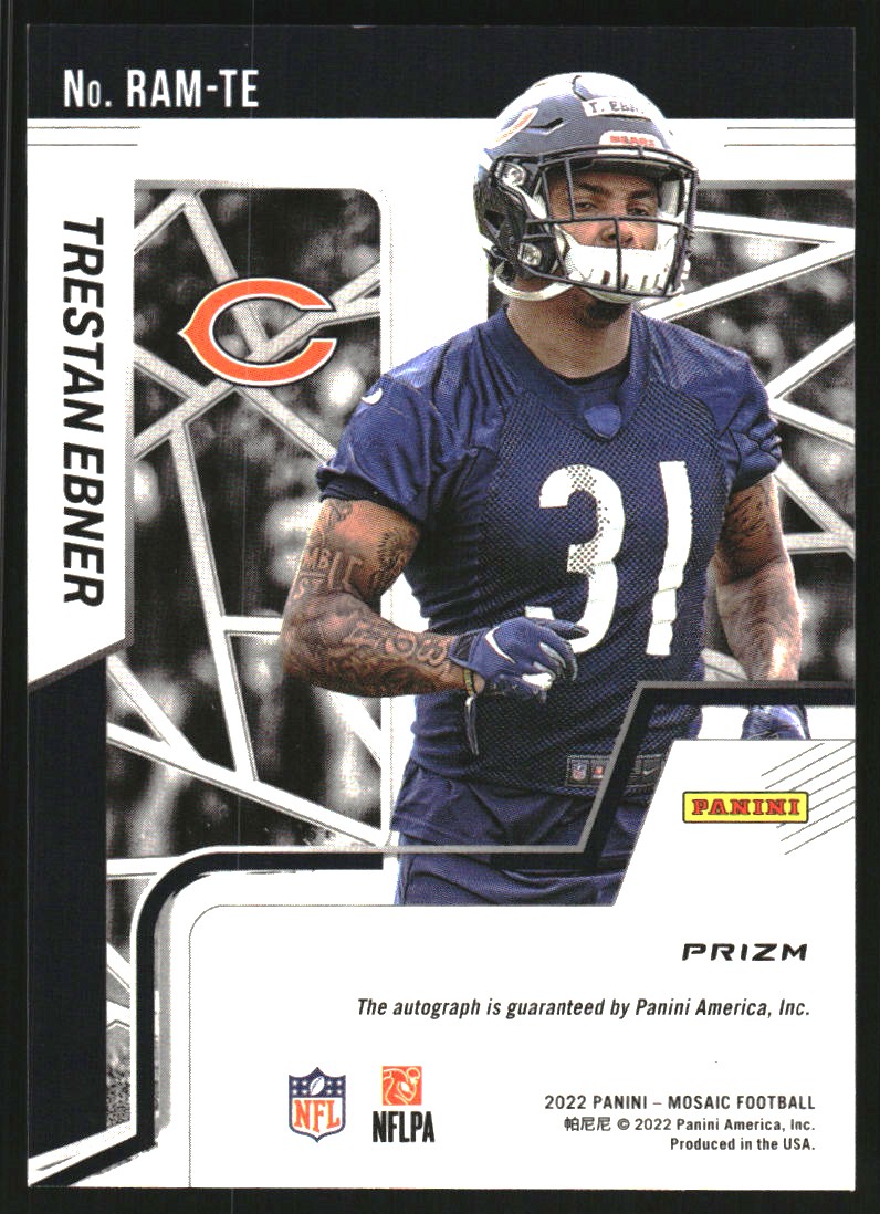 2022 Panini Mosaic Rookie Autographs Mosaic Choice Fusion Red and Yellow #56 Trestan Ebner