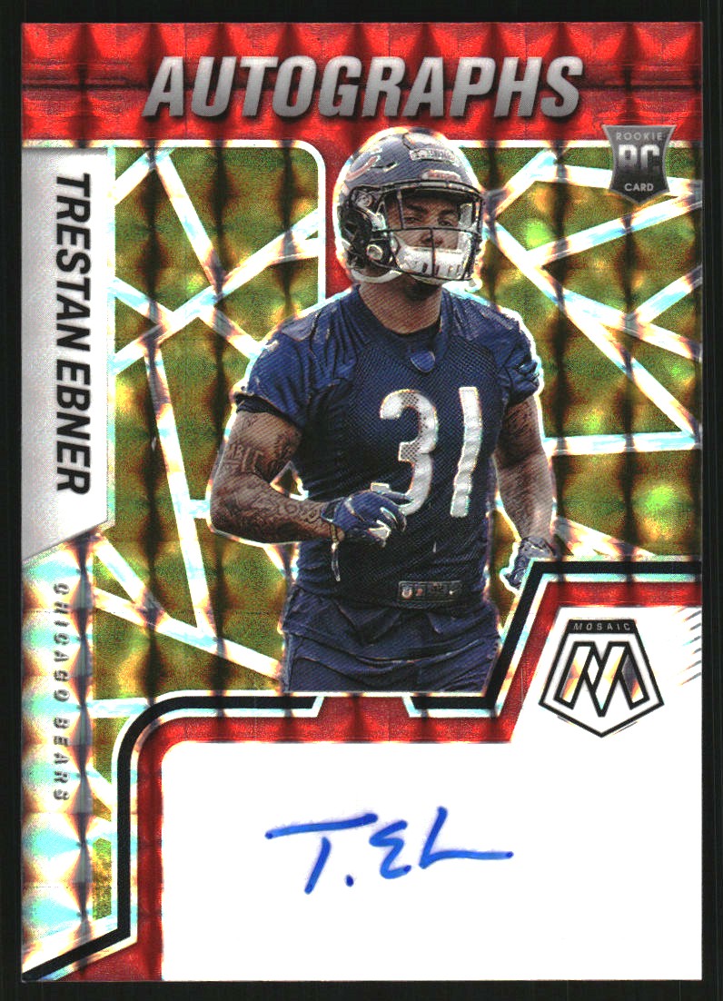 2022 Panini Mosaic Rookie Autographs Mosaic Choice Fusion Red and Yellow #56 Trestan Ebner