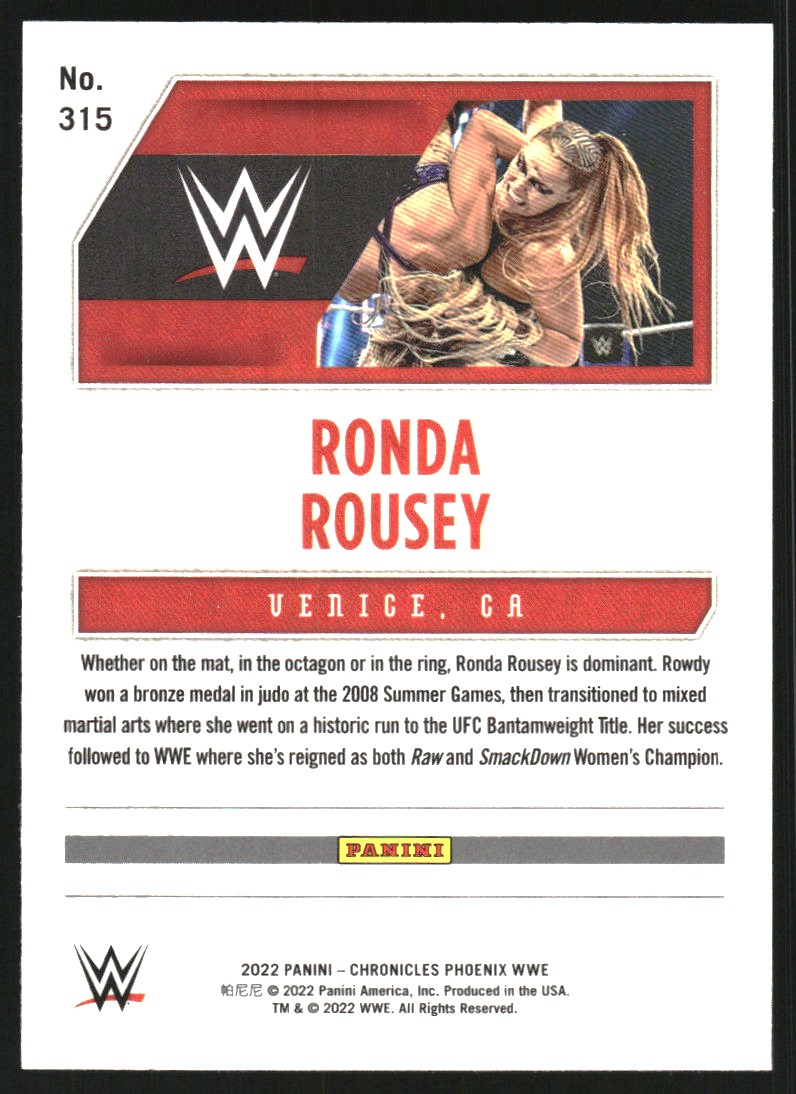 2022 Panini Chronicles WWE #315 Ronda Rousey/Phoenix - NM-MT