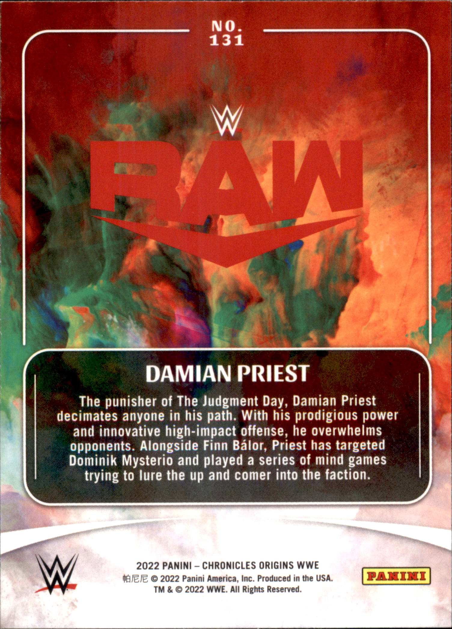 2022 Panini Chronicles WWE Bronze #131 Damian Priest Origins