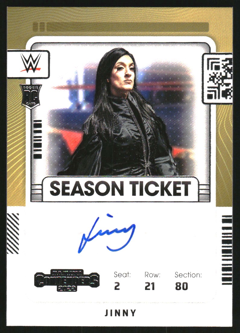2022 Panini Chronicles WWE Contenders Rookie Ticket Autographs #RSJNY Jinny