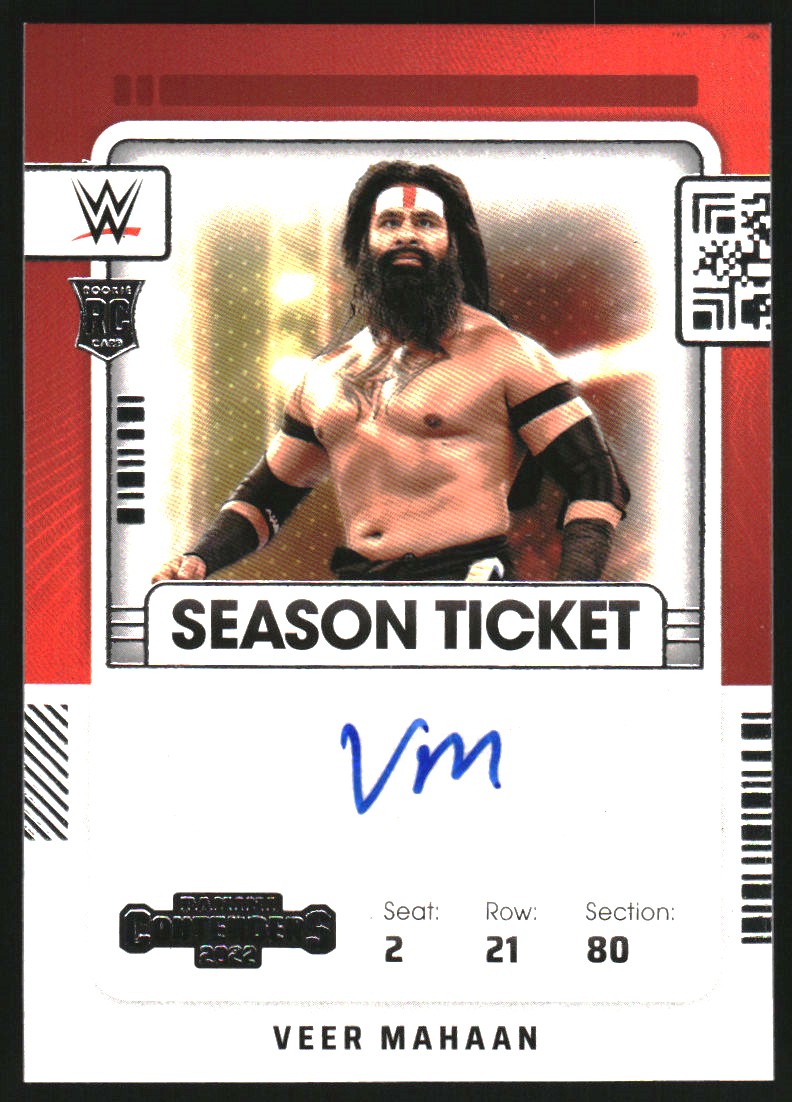 2022 Panini Chronicles WWE Contenders Rookie Ticket Autographs #RSVMH Veer Mahaan