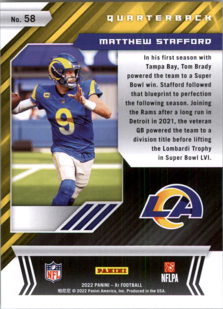 2022 Panini XR Football Card Pick (Base) - Picture 67 of 137