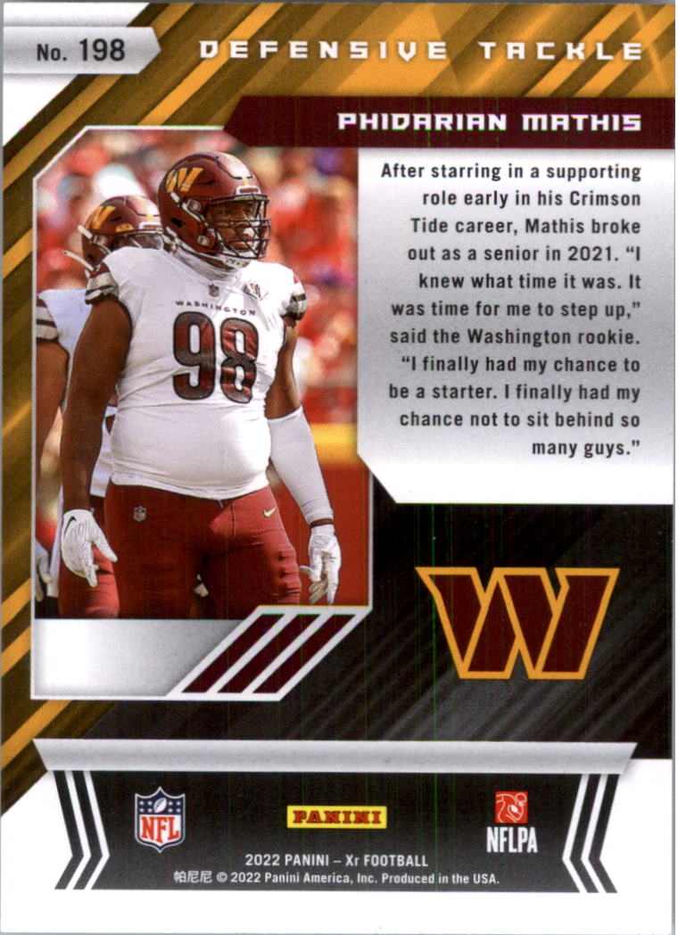 2022 Panini XR Football Card Pick (Base) - Picture 137 of 137