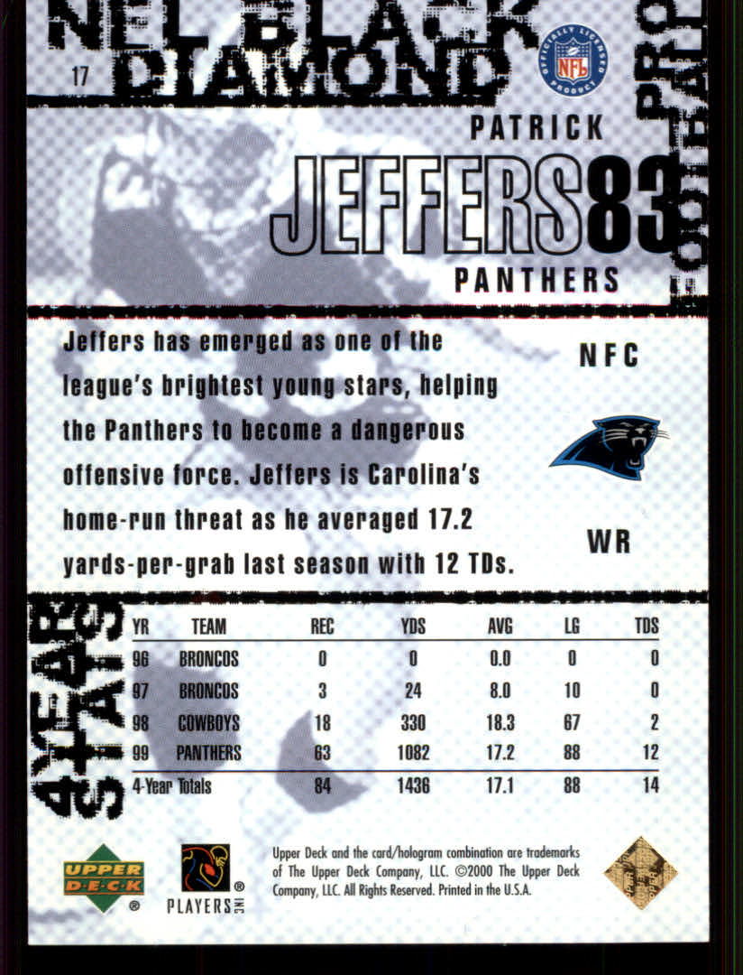 2000 Black Diamond (Upper Deck) Football "Gold" Parallel Cards - Picture 11 of 33