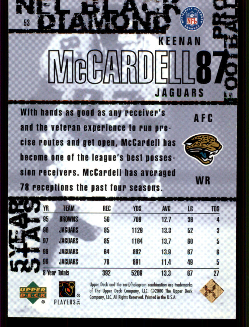 2000 Black Diamond (Upper Deck) Football "Gold" Parallel Cards - Picture 19 of 33
