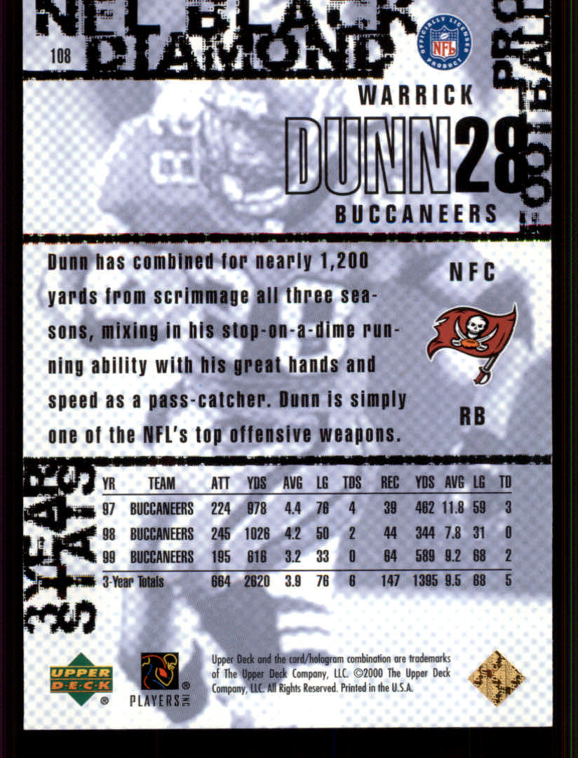 2000 Black Diamond (Upper Deck) Football "Gold" Parallel Cards - Picture 31 of 33
