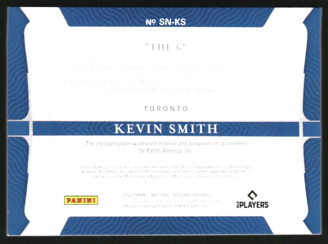 2022 Panini National Treasures Signature Names Gold #24 Kevin Smith