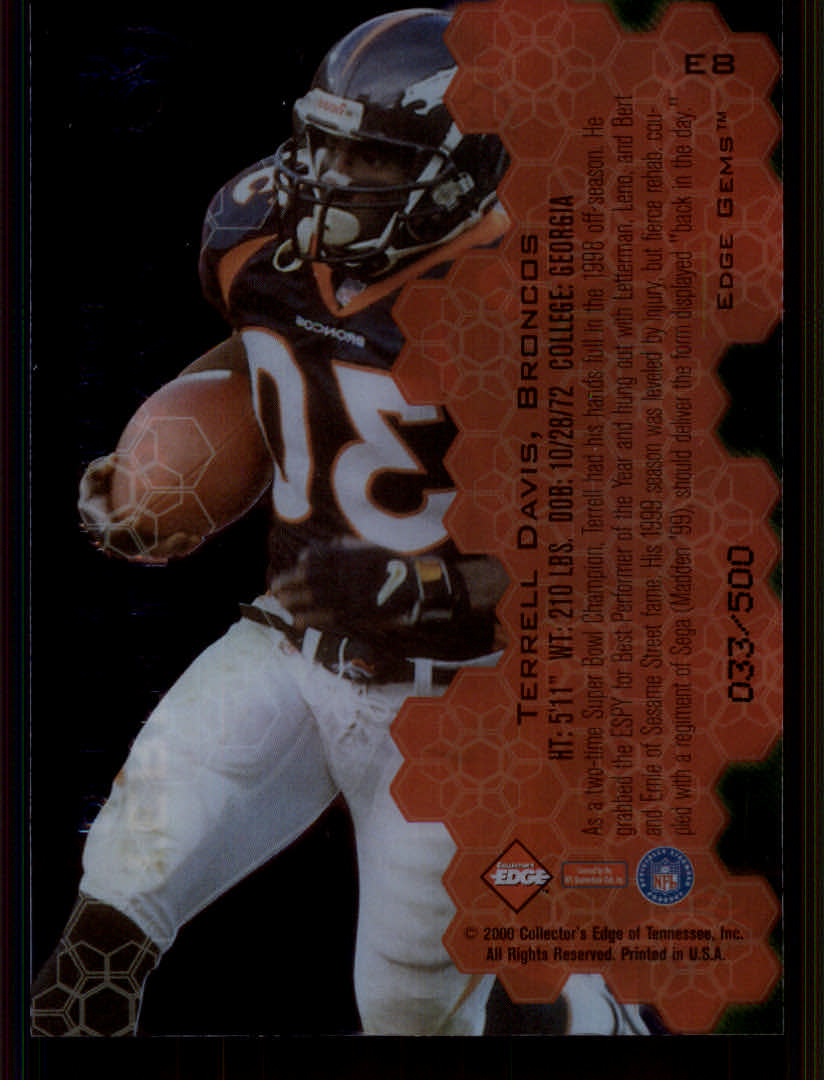 2000 Collector's Edge EG Football "Insert" Cards - Bild 3 von 17