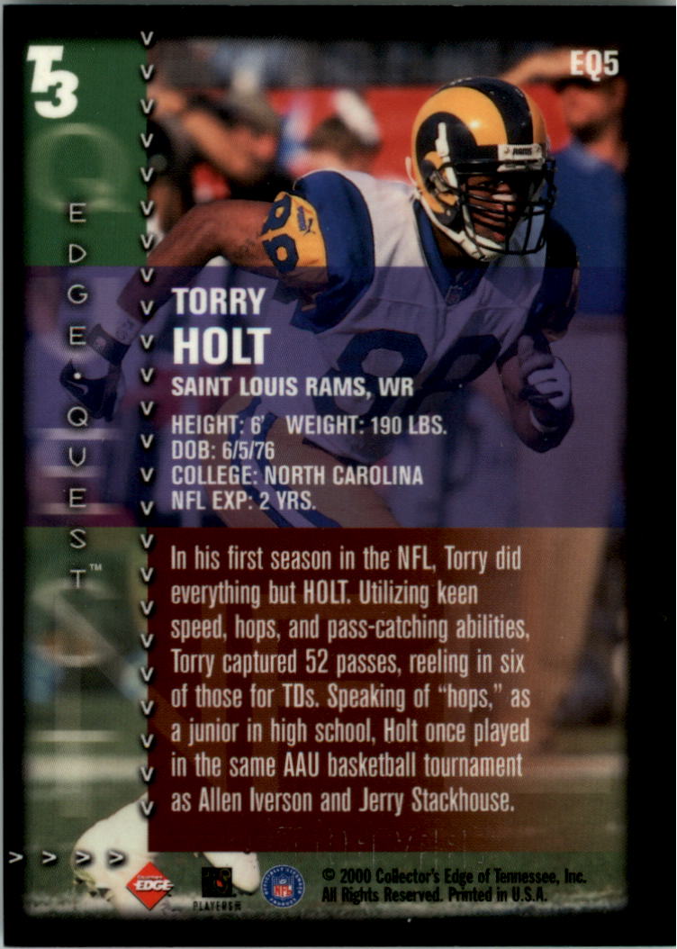 2000 Collector's Edge T3 EdgeQuest #EQ5 Torry Holt back image