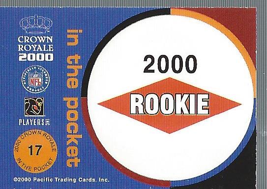 2000 Crown Royale In the Pocket Minis #17 Ron Dayne back image