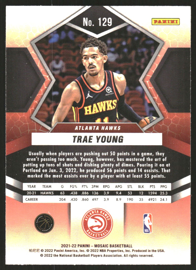 2021-22 Panini Mosaic #129 Trae Young