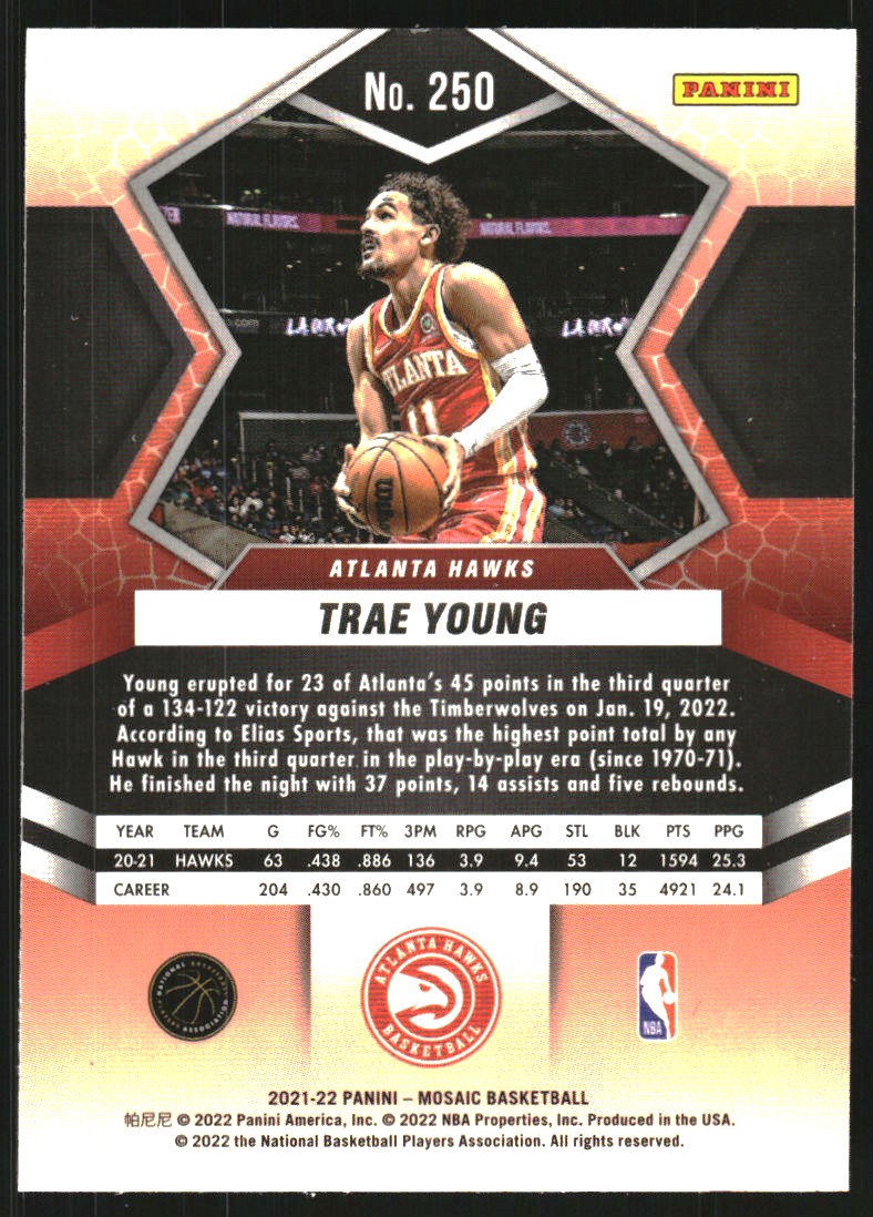 2021-22 Panini Mosaic #250 Trae Young NP