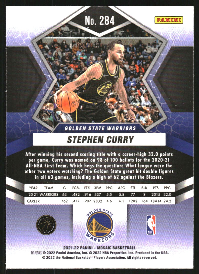 2021-22 Panini Mosaic #284 Stephen Curry ALL