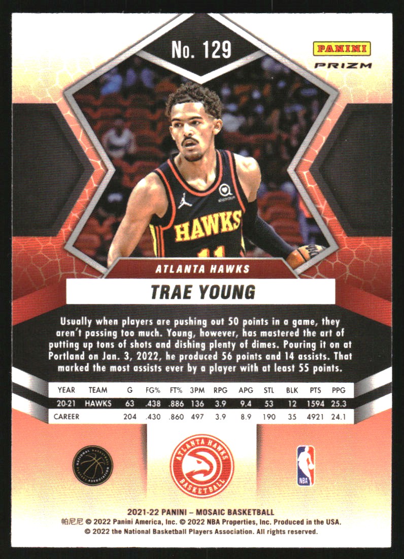 2021-22 Panini Mosaic Mosaic #129 Trae Young
