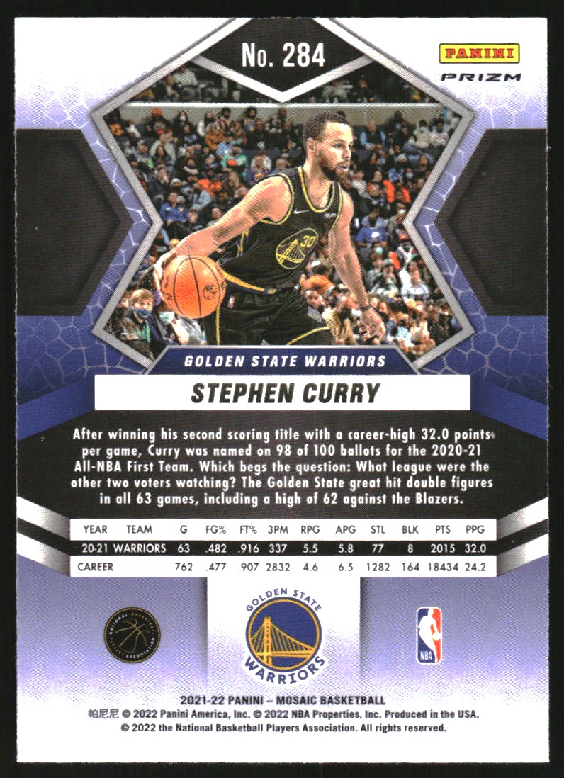 2021-22 Panini Mosaic Mosaic #284 Stephen Curry ALL