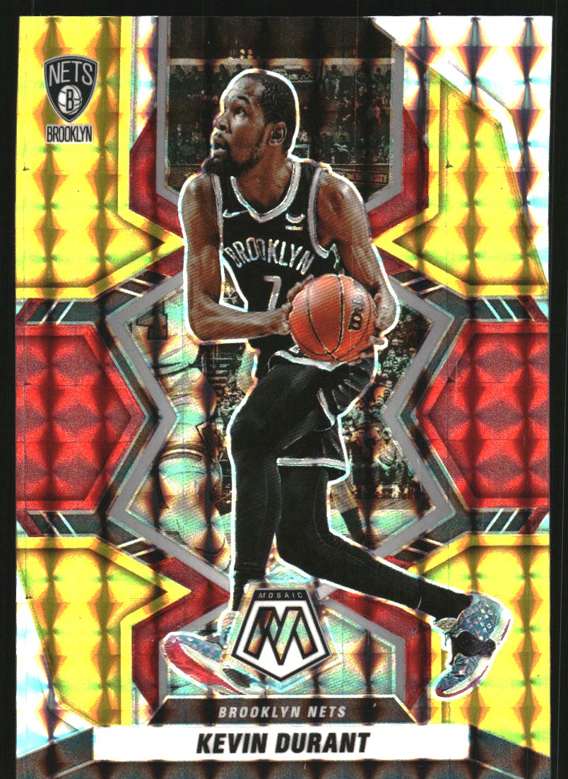 2021-22 Panini Mosaic Mosaic Choice Fusion Red and Yellow #16 Kevin Durant