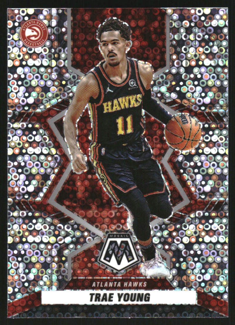 2021-22 Panini Mosaic Mosaic Fast Break Silver #129 Trae Young