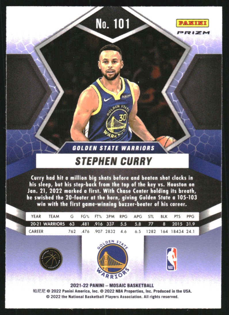 2021-22 Panini Mosaic Mosaic Red #101 Stephen Curry