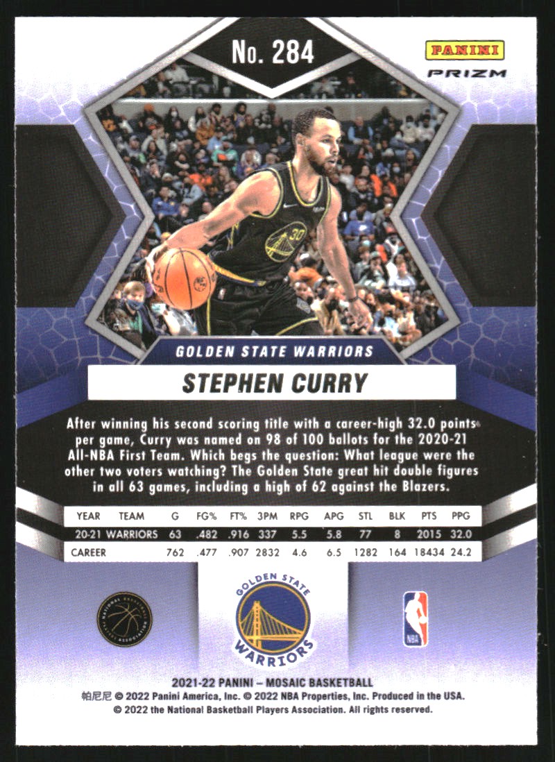 2021-22 Panini Mosaic Mosaic Red Wave #284 Stephen Curry ALL