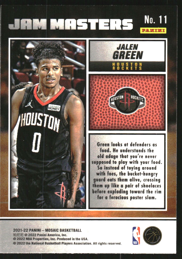 2021-22 Panini Mosaic Jam Masters #11 Jalen Green