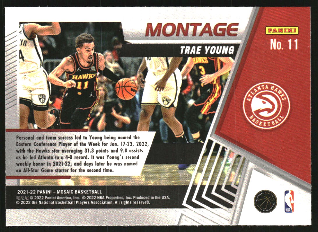 2021-22 Panini Mosaic Montage #11 Trae Young