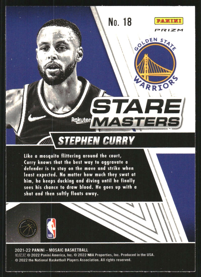 2021-22 Panini Mosaic Stare Masters Mosaic #18 Stephen Curry
