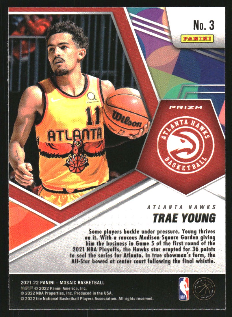 2021-22 Panini Mosaic Swagger #3 Trae Young