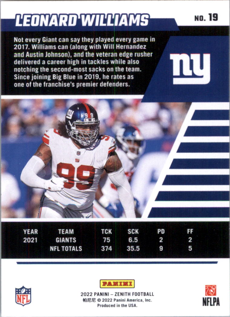 2022 Zenith Retail Football Card Pick (Base)