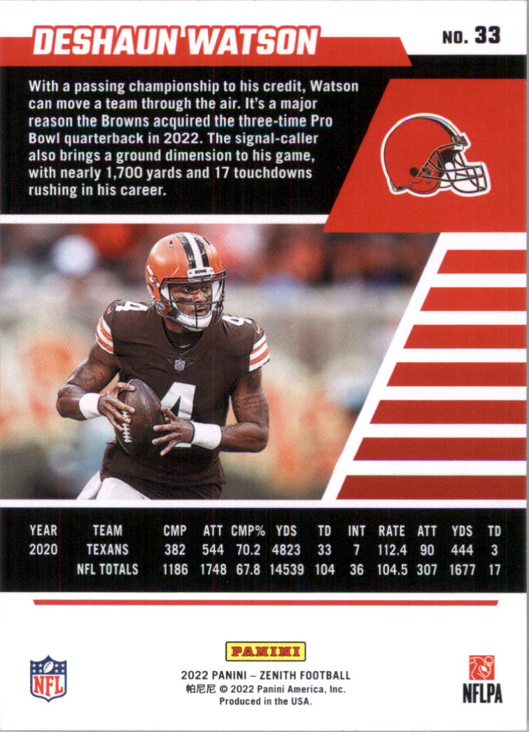 2022 Zenith Retail Football Card Pick (Base)