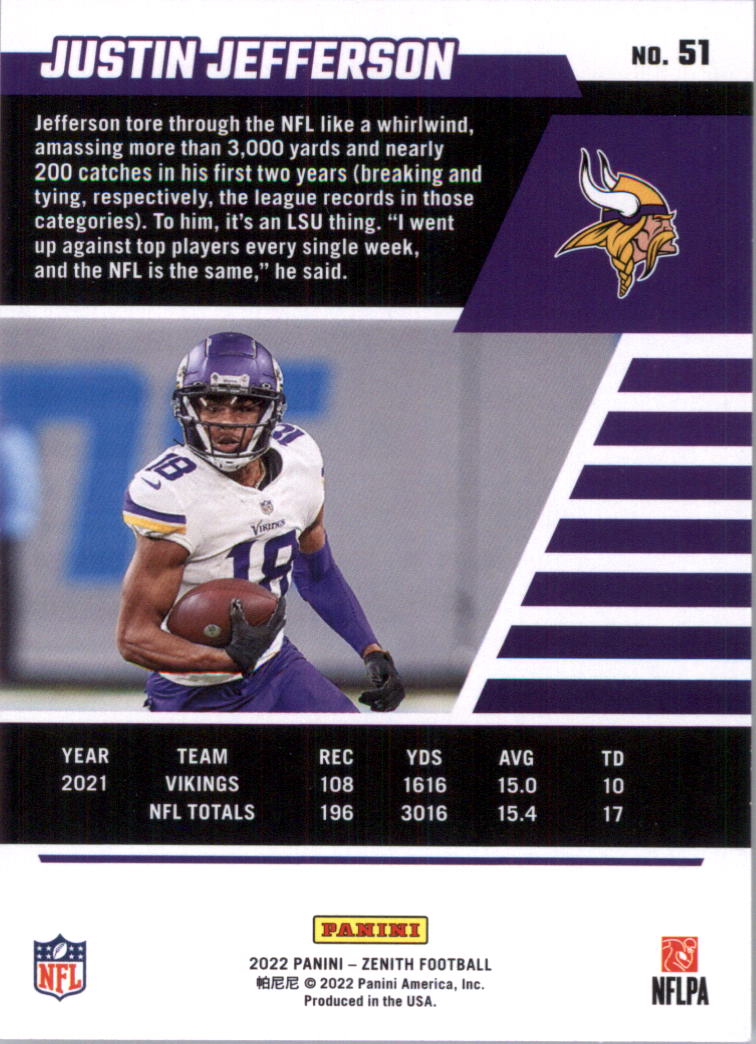 2022 Zenith Retail Football Card Pick (Base)